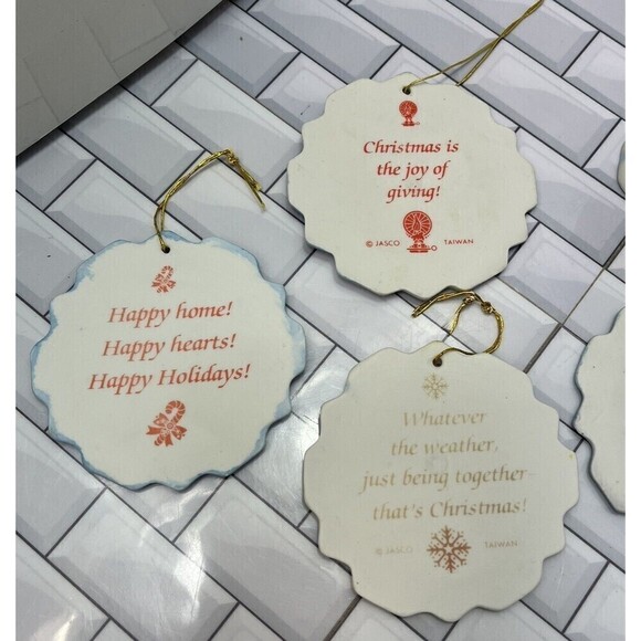 Vintage Jasco Beaver Jingle Bell & 4 Chistmas Ornaments Lot of 5 Ceramic Taiwan - Picture 9 of 14